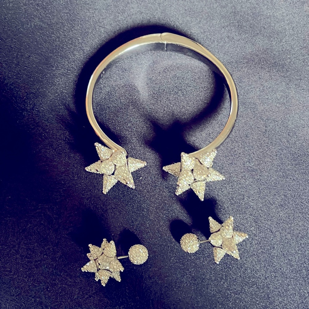 Atelier Swarovski Kalix Cuff Gun and earrings
